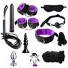 SM Fetish Bondage Erotic Toy Restraint Set Sex Toys For Women Handcuffs Whip Binding Anal Plug Vibrator Couple Sexy Tool