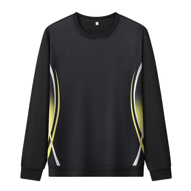 Pánská gradientní ležérní sportovní trendová všestranná a pohledná mikina s kulatým výstřihem s dlouhým rukávem