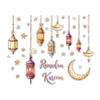 Multicolor Eid Mubarak Wall Stickers Star Moon Lantern Castle Ramadan Kareem Decals Eid Al-fitr Accessories Mural Bedroom