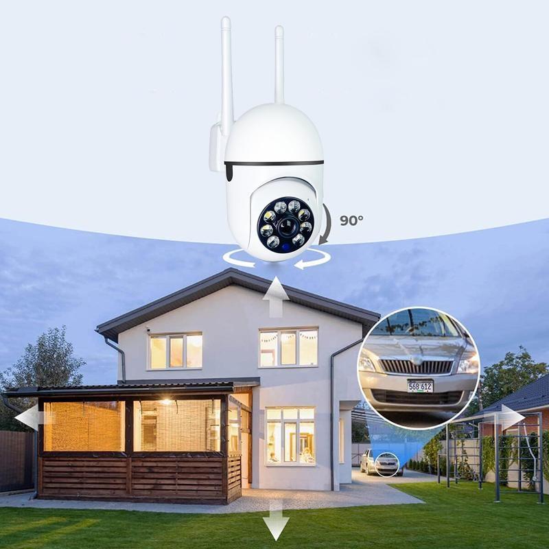 1 pz Fotocamera WiFi da Parete 1080P HD Visione Notturna Hotspot 2.4G Rotazione a 360° Monitor Antifurto Sorveglianza Sicurezza Fotocamera Intelligente per Telefono