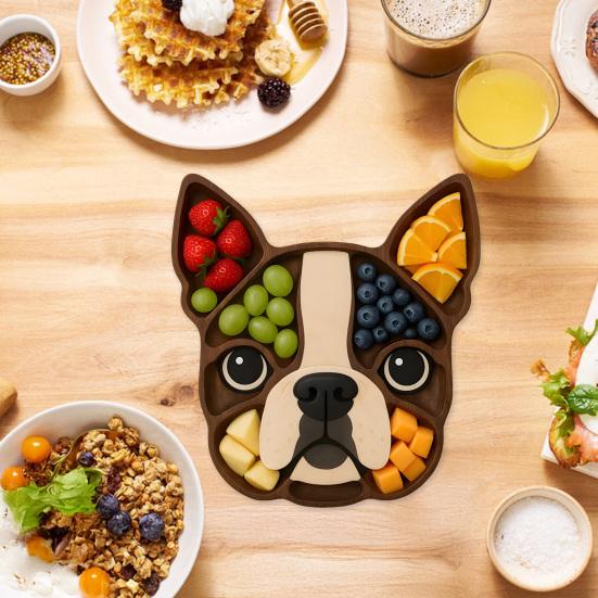 Wooden Serving Tray Dog Shaped Charcuterie Platter Appetizer Board for Cheese Meats Fruits Nuts Cookies