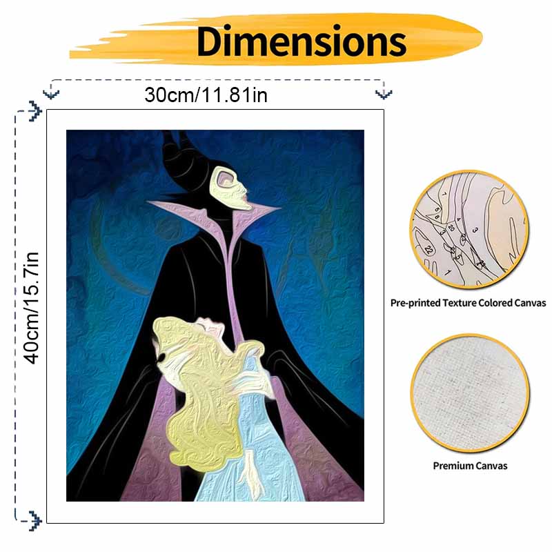 Disney Maleficent and Aurora Oil Painting Kit Home Decor Gift