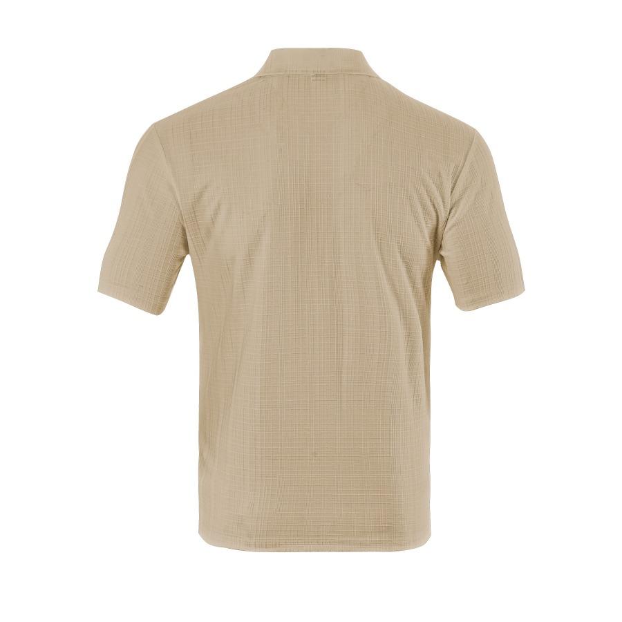 Solid Color Polyester Small Grid Lapel Shirts Men's Short Sleeve Polo Shirts