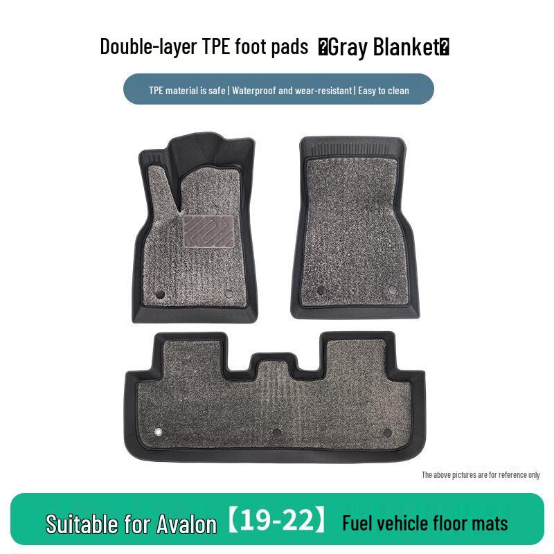 Non-Slip, Wrinkle-Free, Easy-Clean TPE Floor Mats for Toyota Avalon 2019-2022 Fuel Models