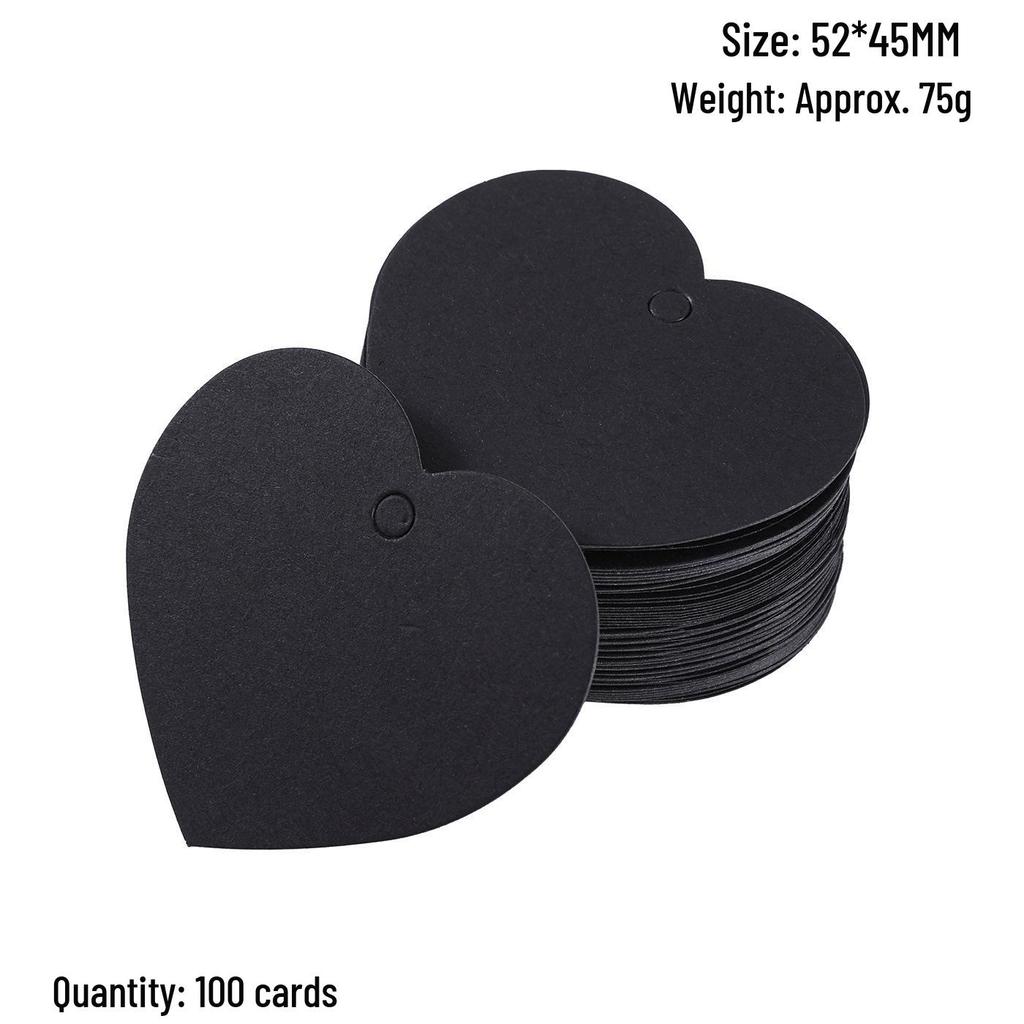 Heart-Shaped Cowhide Paper Blank Tag - Valentine's Day Red Label