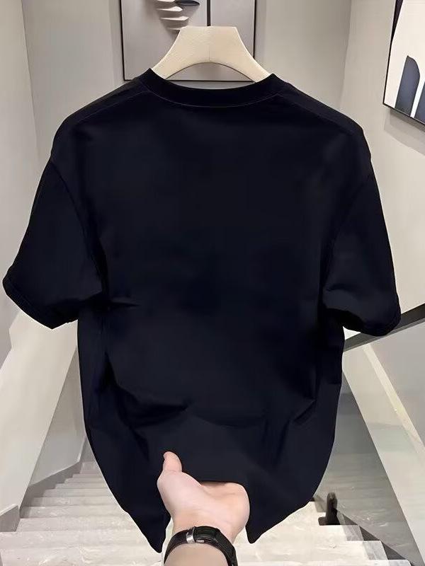 Trendy 2026 Summer Men's Rapper Style Loose Fit Cotton T-shirt with Fashionable Print