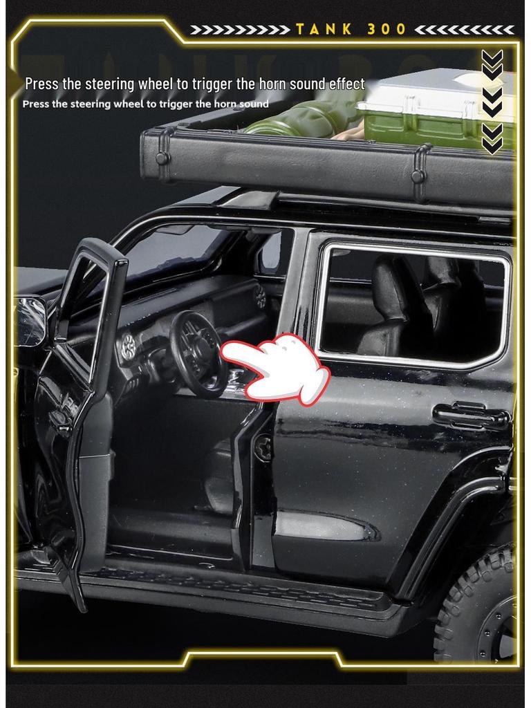 Softworld Off-Road Vehicle 1/24 Alloy Car Model with Sound & Light – Children's Pull-Back Toy