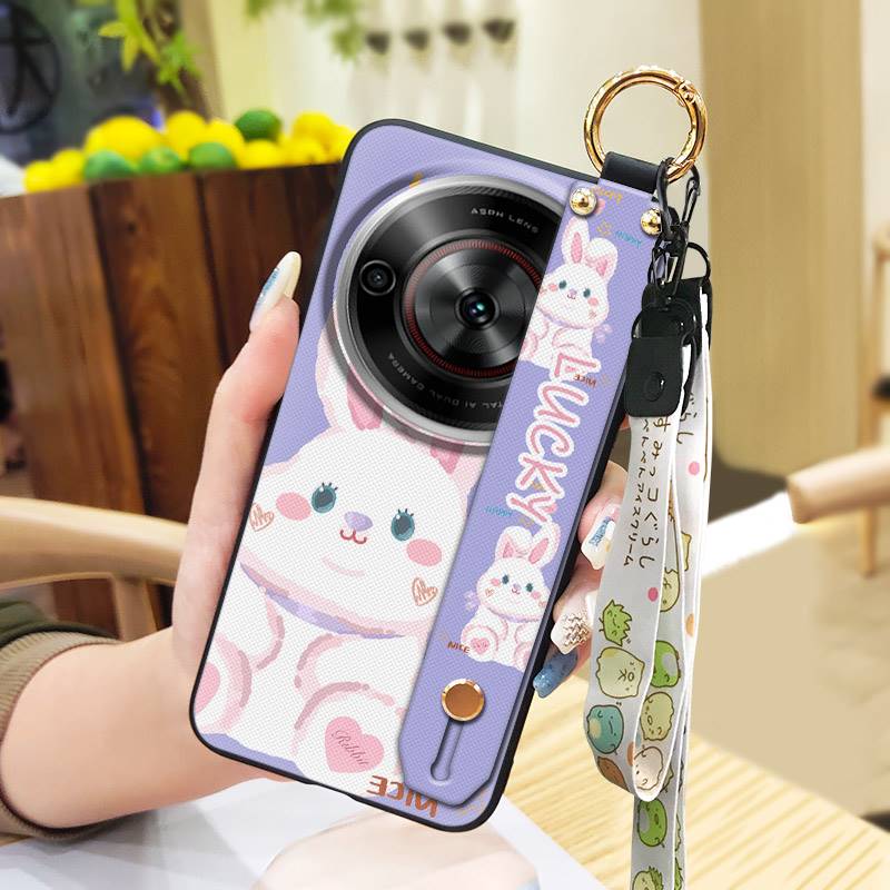 Tecknad Dammavvisande Mobilskal För ZTE Blade A75 5G/Nubia Focus 5G/Calf 5G Sött Skyddande Armband Tålig Silikonring