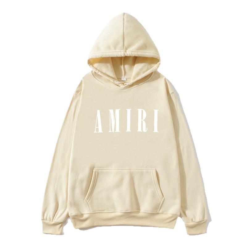 Autumn Winter Fleece Men's Amiri Hooded Loose Fit Trendy Brand Hoodie