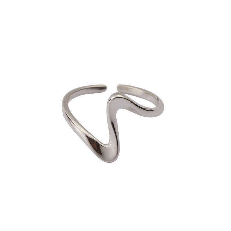 Korean Retro Fashion Hollow Heart Adjustable Cross Ring for Women Adjustable Open