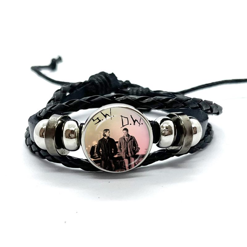 New Supernatural Sign Leather Bracelets Sam Dean Multilayer Braided Handmade Jewelry Gifts for Men Women