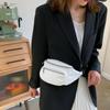 Solid Color PU Chest Bag PU Leather Crossbody Waist Pack Women Chest Crossbody Bag  Student