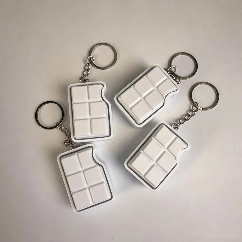 Chocolate Shaped Fidget Slider Keychain Cute Colorful Stress Relief Toy Smooth Surface for Kids School Bag Pendant Gifts