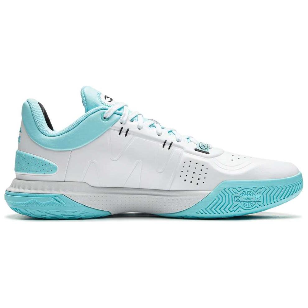 New LiNing Anti Slip And Wear Resistant Lightweight Low Top Basketball Shoes Men's White Blue ABPU039-4