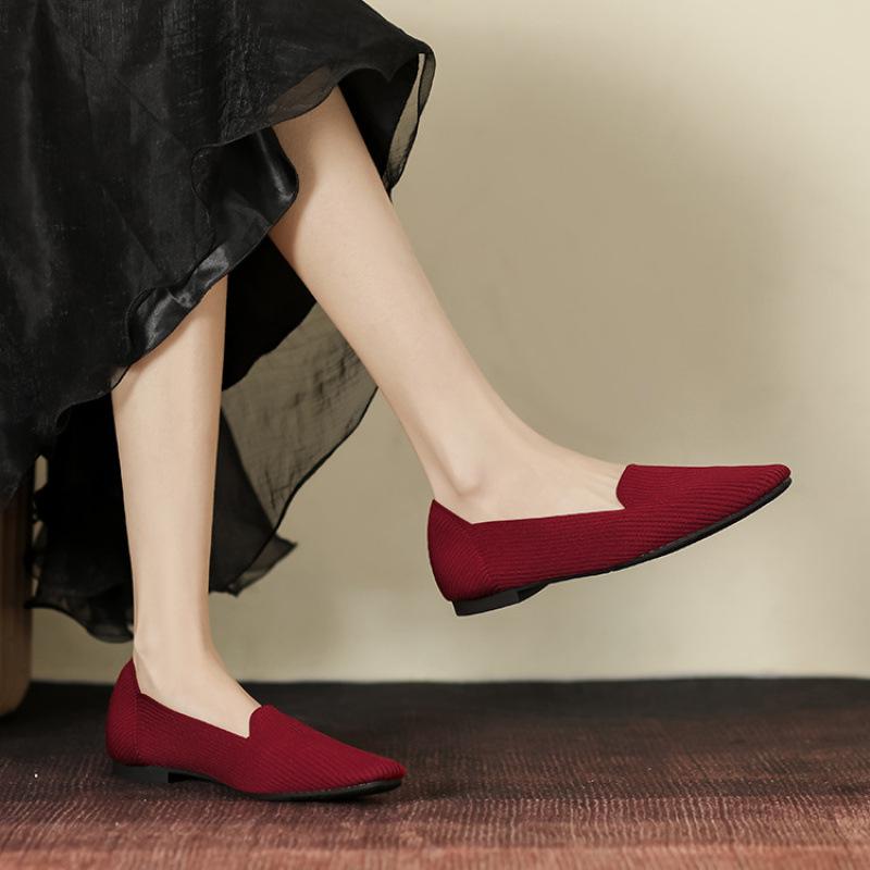 New Doudou shoes flat single shoes women s woven shoes breathable flying woven ladyshoes 34 3898₽