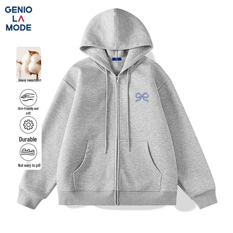 GENIOLAMODE Men's Heavyweight Hooded Zip-Up Sweatshirt