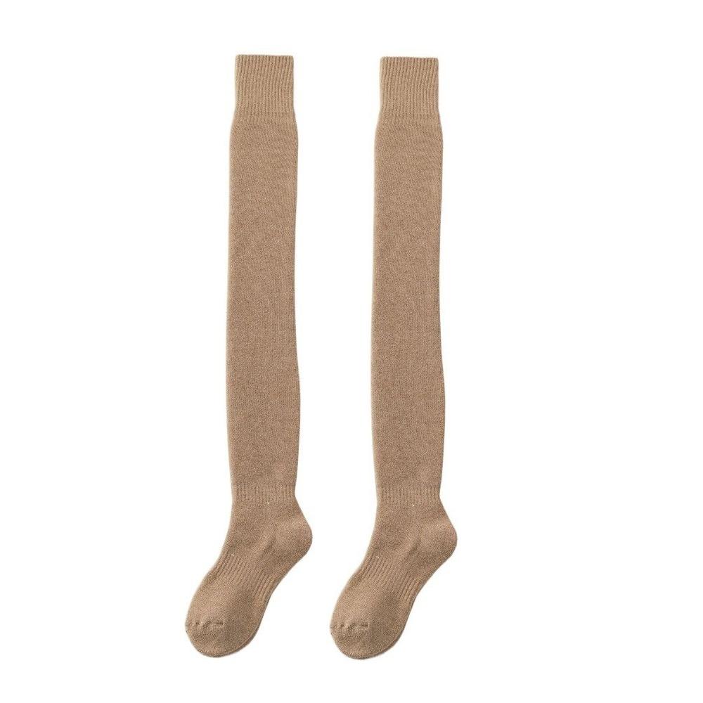 Anti-pilling Winter Warm Thigh-high Socks Seamless Compression Sock New Plush Knee Socks  Winter