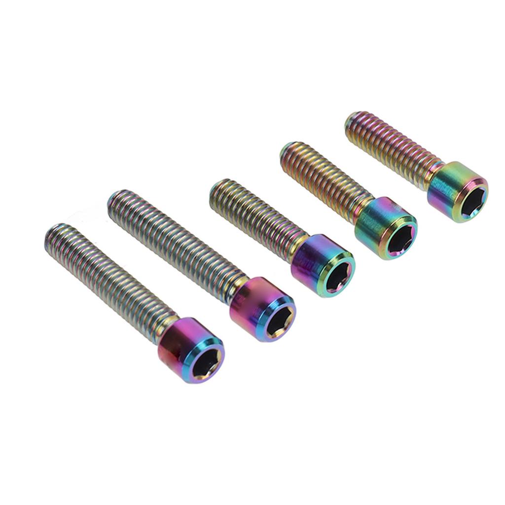 5Pcs Derailleur Screws M4 3Pcs 13.5 2Pcs 20mm Titanium Alloy Rustproof Easy Installation Cage Screws for Mountain Bike
