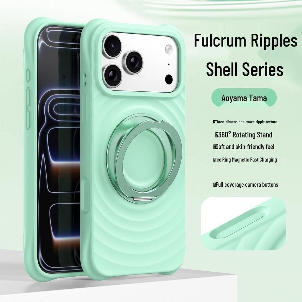 Apple 17 Pro Max Boyang Magnetic Case with Rotating Stand, iPhone 16 Liquid Silicone Cover