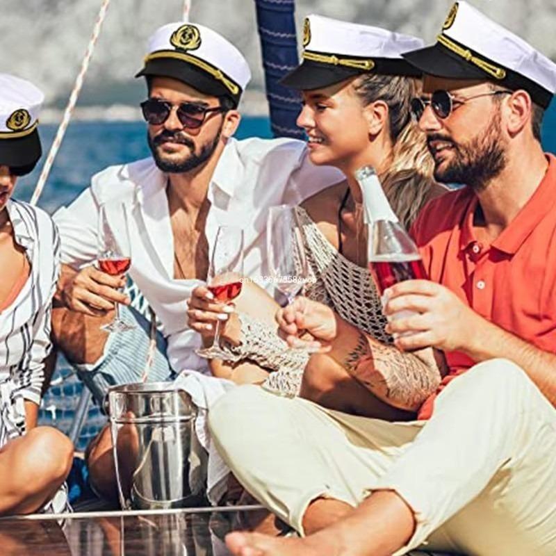 Adult Yacht Sailor Captain Hat Adjustable Men's and Women's Party Hat Makeup Ball Dressing Event Excellent Stylish Accessories