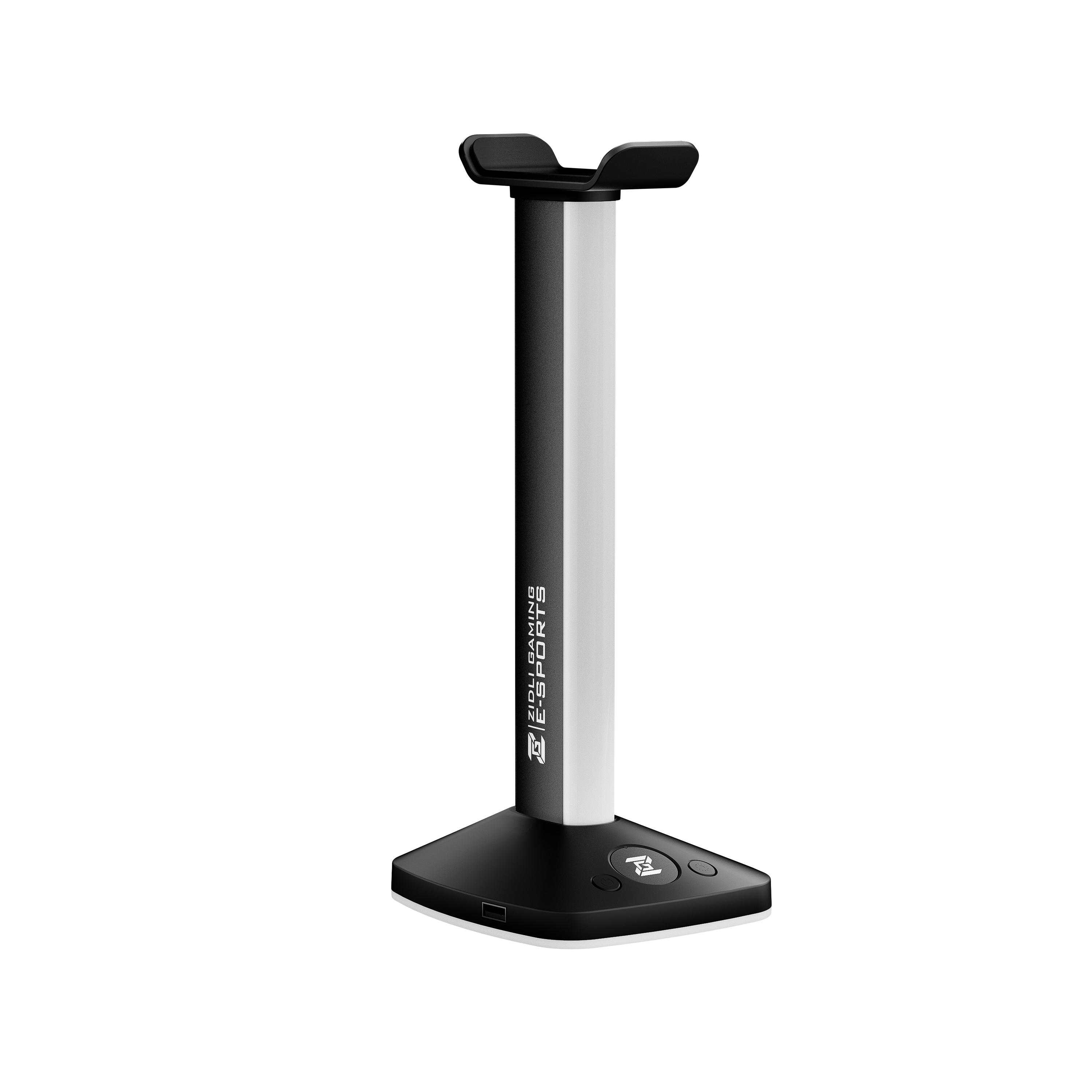 

Подставка для наушников ZIDLI с док-станцией, RGB-подсветкой, модель ZT-1, черно-белая чёрный