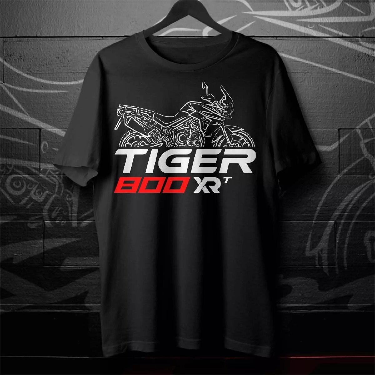 Beautiful and excellent quality 2025 Zomer Katoen Ronde Hals Korte Mouwen voor Mannen Vrouwen Triumph Tiger 800 T-shirt voor Motor L zwart