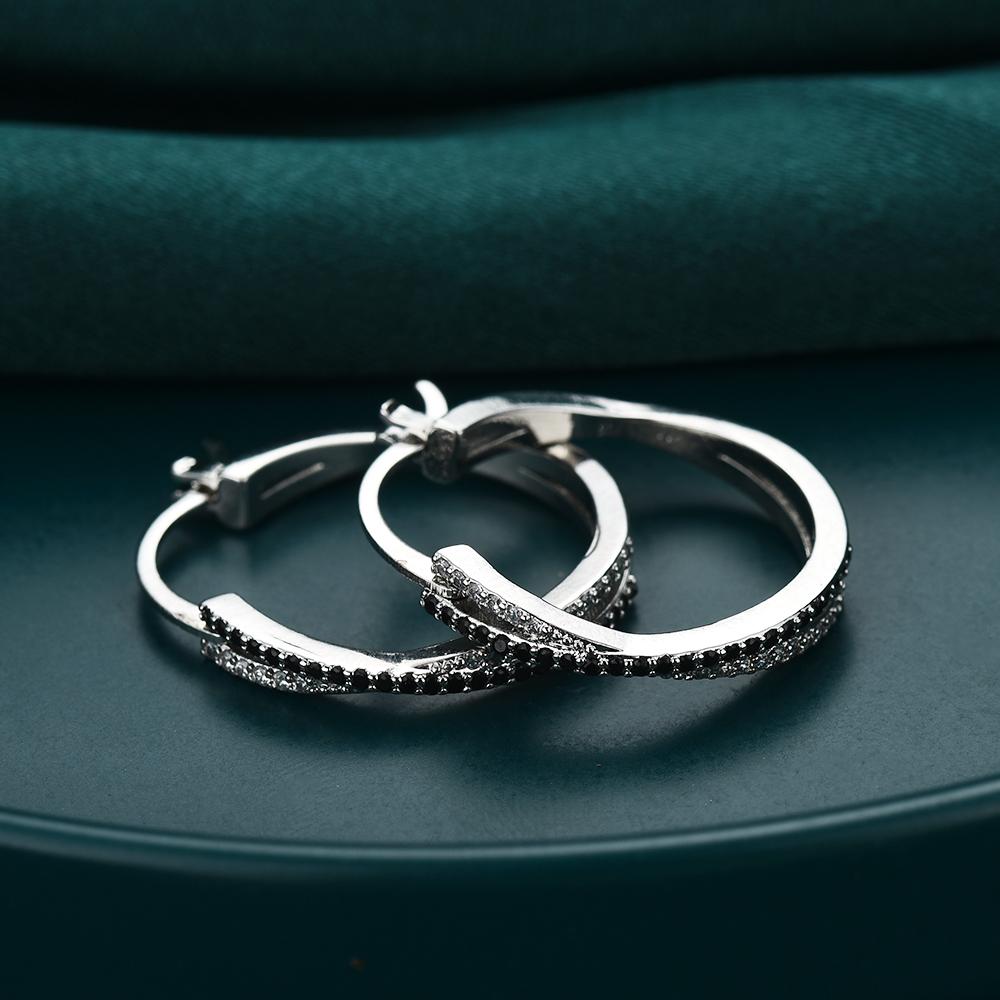 Black Awn Fashion Classic Hoop Earrings Cross Earrings