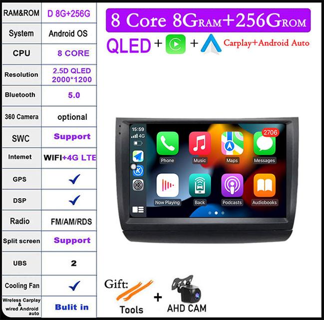 For Toyota Prius 20 2003-2009 Android Auto CarplayMultimedia Video Player Navigation Stereo Car RadioWIFI 4G GPS