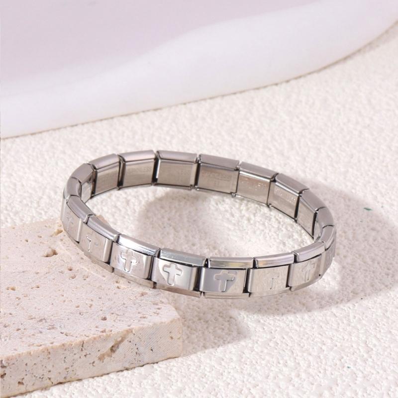 Versatile Italian Charm Pendant Sturdy Stainless Steel Link Craft Supplies Portable for Unique Bracelet Creation