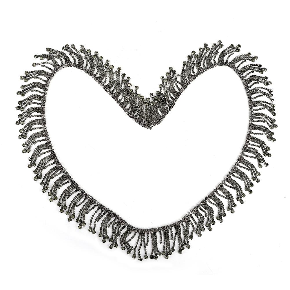 Rhinestone Tassel Chain Hand Made Accessory Decoration Chain(Silver)