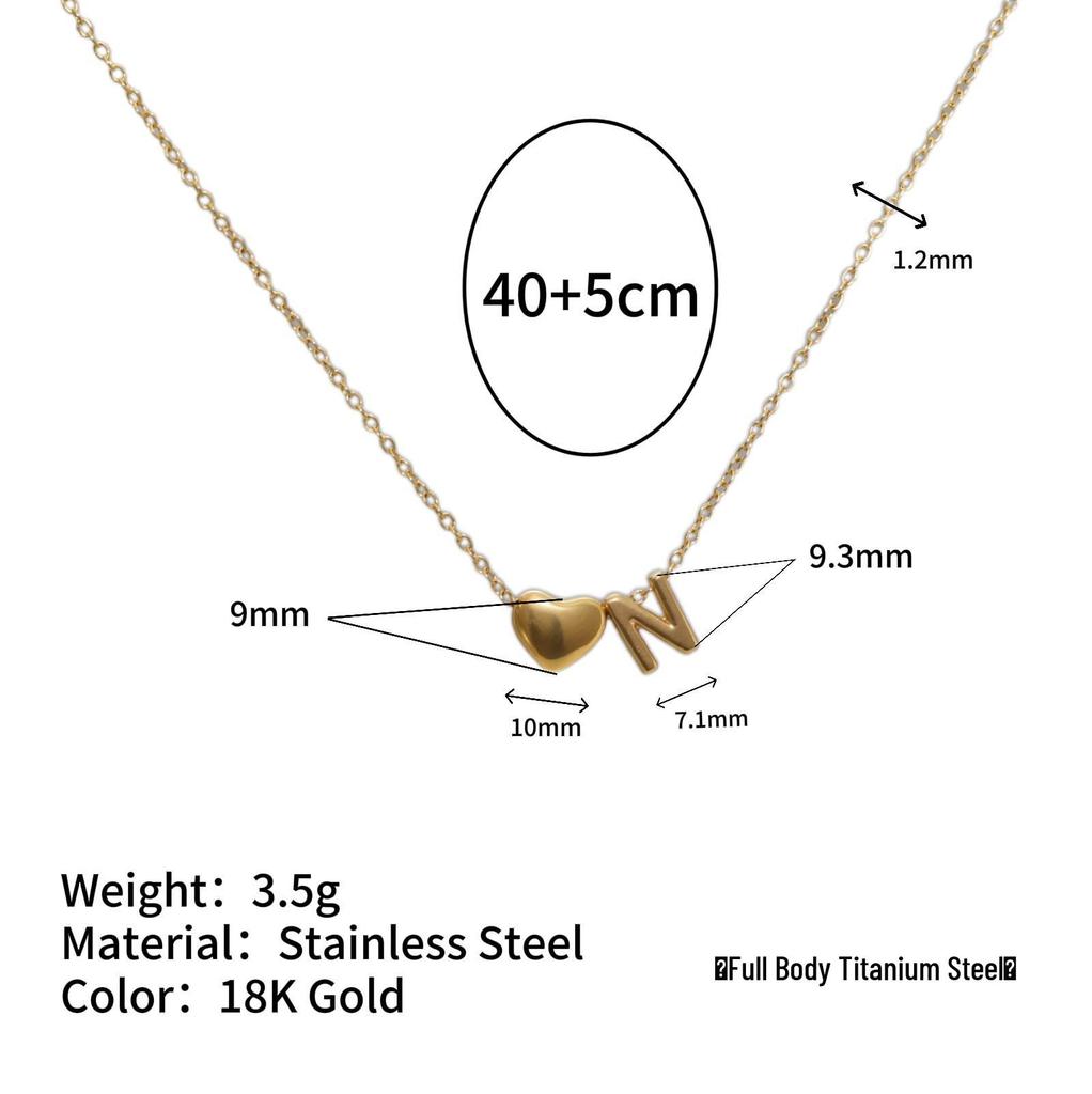 Herz Anhänger Halskette: 18K vergoldeter Edelstahl mit 26 englischen Buchstaben.