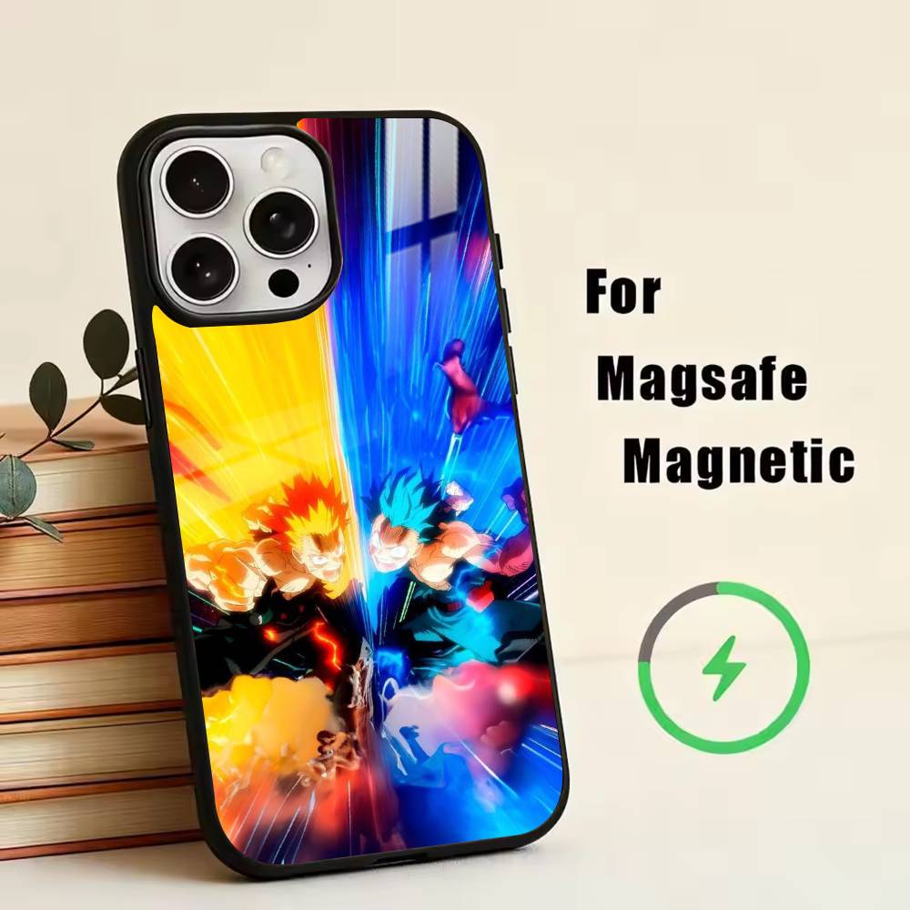 Katsuki Bakugo H-Hero Academia Puzdro na telefón Pre iPhone17,16,15,14,13,12,11 Plus,Pro Magnetické s Magsafe Bezdrôtové nabíjanie