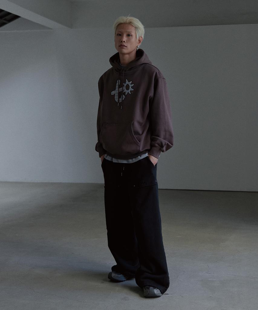 Tonilolenseu Washed Wide Symbol Logo Sweatpants Black