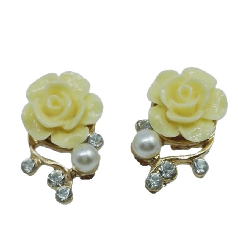 Sui Bian Koreanische Rosenblüten-Perlenstecker - Modisch und Elegant