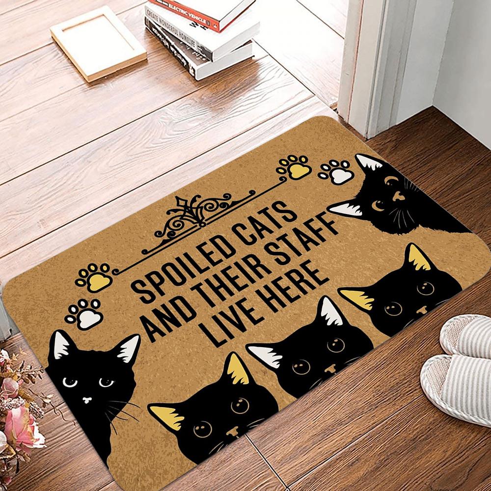 Hi Bye Cat Welcome Funny Doormat for Front Door Mat Indoor Entrance,Home Front Door Bathroom Garden Kitchen Decor