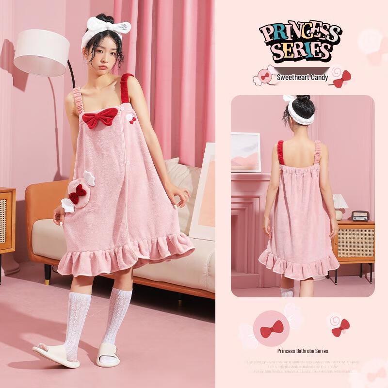 Sweetheart Coral Fleece Strapless Bath Dress