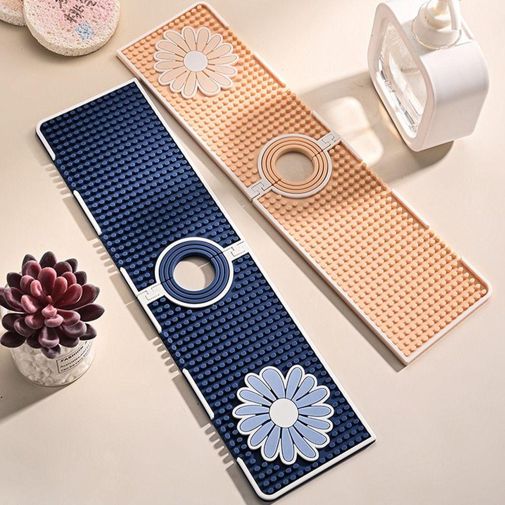 Soft Faucet Mat flexible Draining Drying Pad Sink Splash Guard  Bathroom Countertop Protector Mat