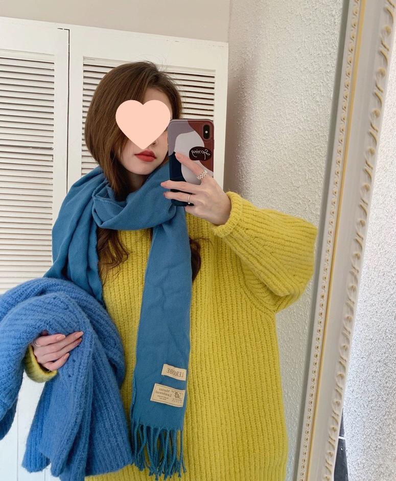 Růžový kašmírový pulovr v korejském stylu: Dámský podzimní/zimní svetr volného střihu