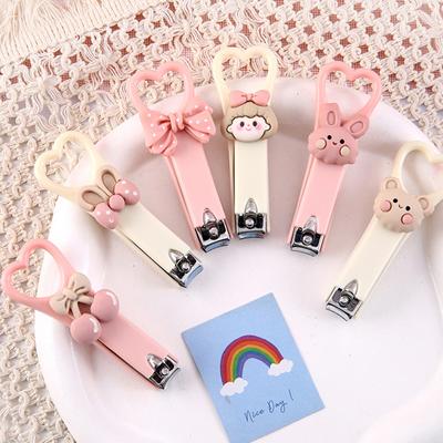 Cortaúñas con dibujos de amor, minicortauñas bonitos, cortaúñas plegables antisalpicaduras para el hogar, cortaúñas para manicura