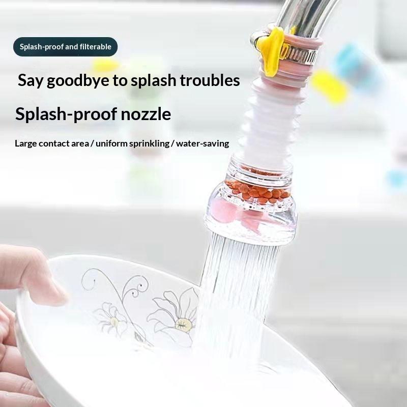 Extended Rotatable Water Tap Splash Filter Head Kitchen Water Saving Spray Nozzle Tap Extension Sprayer Filtration Clean Water