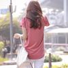 New Korean Version Solid Color Loose Large Size Top Round Neck Short-sleeved Women's T-shirt Summer Fat MM Base Shirt