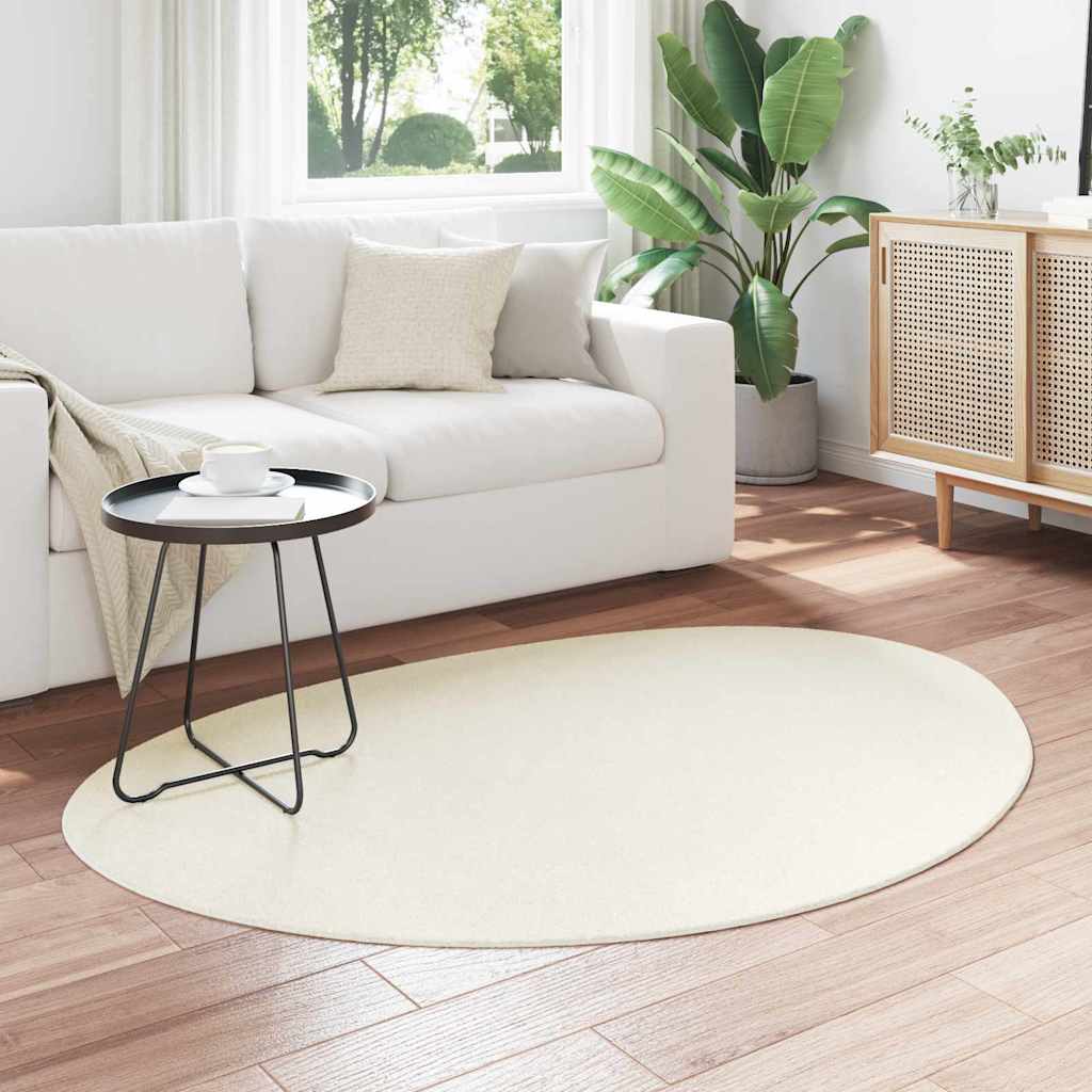 Area Rug HUARTE Cream 100 X 200 Cm Polyester
