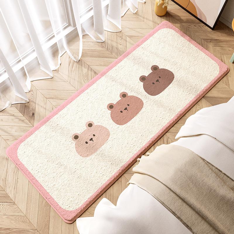 Wind Bedroom Floor Mat Thickened Bedside Blanket Children'S Room Carpet Front And End Of Bed Imitation Cashmere Anti-Drop Cushion