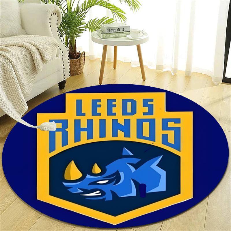 Personalized Leeds Rhinos Round Chair Office Rug - Perfect for Mat, Office Chair & More - Ideal Gift for Birthdays and Holidays