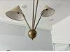 3 Light Fabric Shades Pendant Mid Century Modern Raw Brass Sputnik Chandelier Light Fixture
