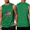 Men's Loose Fit Casual Summer Sleeveless Tank Top with Flag Print Suitable for Daily Wear and Outdoor Activities