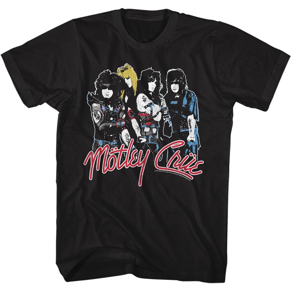 

Motley Crue Multi Color Group Photo Drawing Men s T Shirt Metal Music Merch Unisex T-Shirt XXXXL