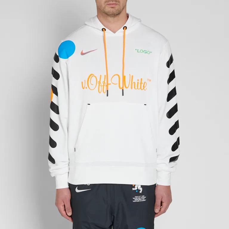 Nike Lab X Off-White Mercurial NRG X Hoodie White/Total Orange Men Tops AA3257-100