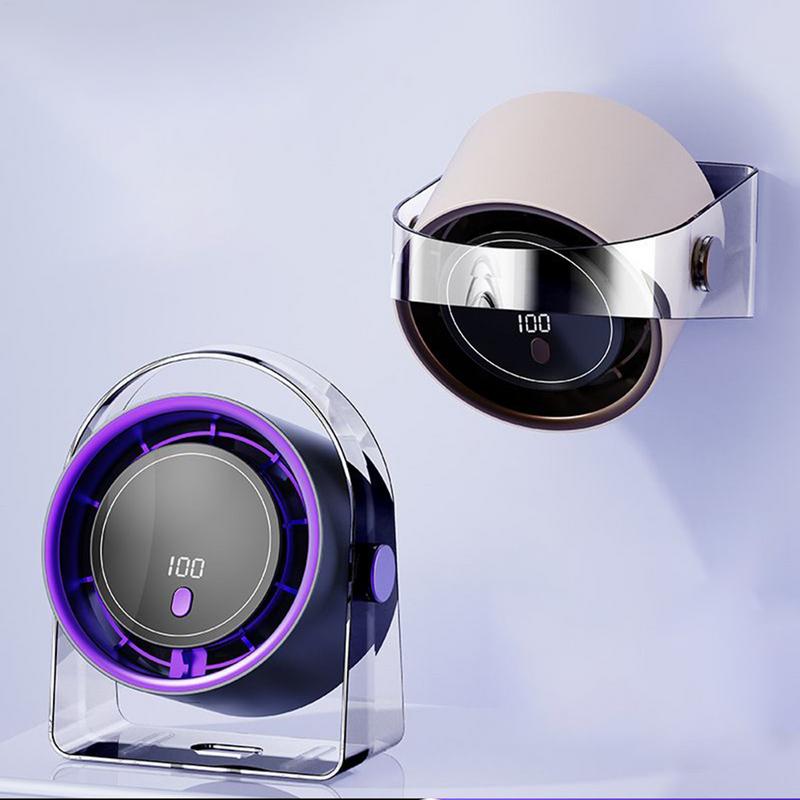 Table Fans Rechargeable Small Bedroom Fan Desktop Leafless Air Ventilator For Workplace Travel Bathroom Dorm Camping Beach Car