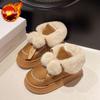 Fashion Cute Bow Snow Boots for Women Plush Round Toe Chunky Woman Shoes Non Slip Warm Footwear Trend 2025 Padded New in Winter Booties